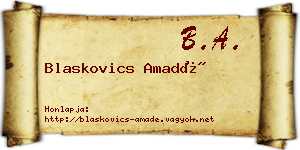 Blaskovics Amadé névjegykártya